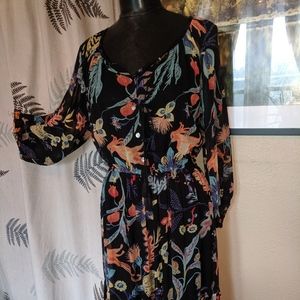 Banjanan Rococco Silk Crepe Maxi Dress